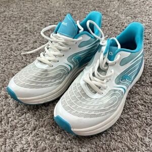 Orthofoot Women's Running Shoes White Teal Lace Up Athletic Sneakers‎ EU 38.5